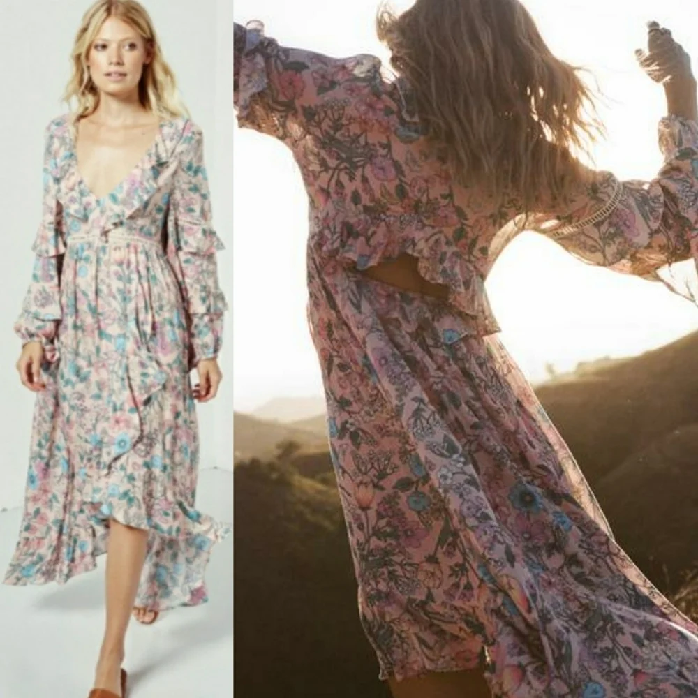 Sayulita Frill Gown Maxi Dress Musk Spell Designs - Picture 10 of 16